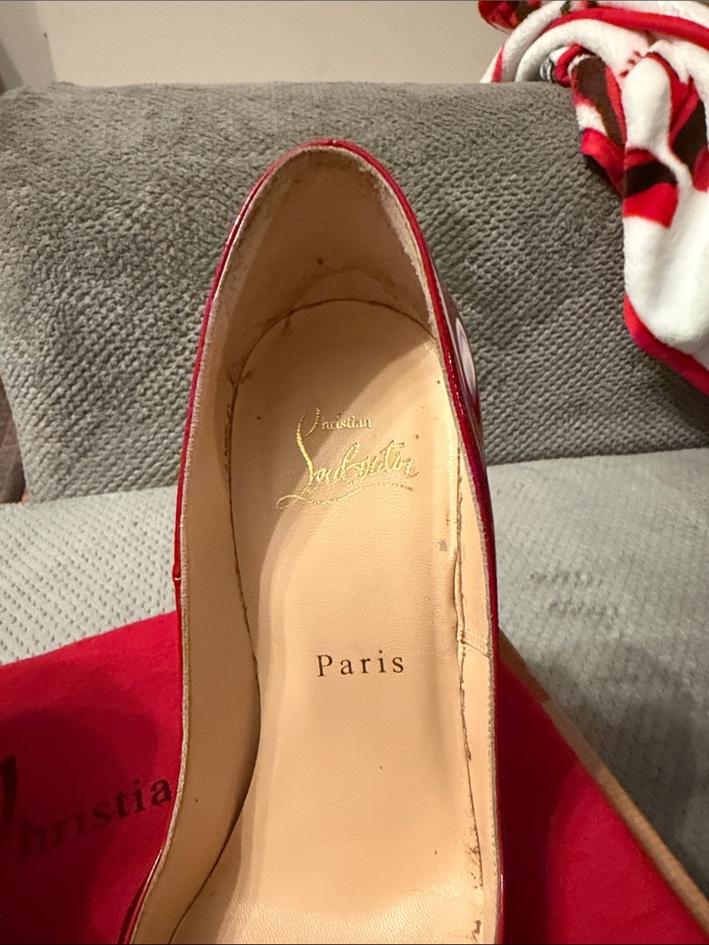 Christian Louboutin Red Patent Pointed-Toe Stiletto Pumps - Picture 14 of 14